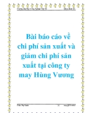 Bài báo cáo về chi phí sản xuất và giảm chi phí sản xuất tại công ty may Hùng Vương