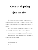 Cách trị và phòng bệnh lao phổi  