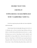 BÀI HỌC NGÀN VÀNG - CHƯƠNG IV  