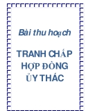 Bài thu hoạch -  TRANH CHẤP HỢP ĐỒNG ỦY THÁC