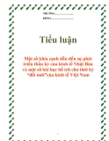 Tiểu luận: "Một số khía cạnh dẫn đến sự phát triển thần kỳ của kinh tế Nhật Bản và một số bài học bổ ích cho thời kỳ “đổi mới”của kinh tế Việt Nam "