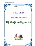 Tiểu luận: "Tìm hiểu về nghề nuôi giun quế "