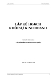  KINH NGHIỆM LẬP KẾ HOẠCH  KHỞI SỰ KINH DOANH 