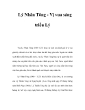 Lý Nhân Tông - Vị vua sáng triều Lý   