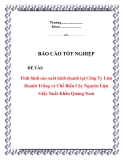 Báo cáo thực tập: Tình hình sản xuất kinh doanh tại Công Ty Liên Doanh Trồng và Chế Biến Cây Nguyên Liệu Giấy Xuất Khẩu Quảng Nam