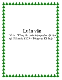 Báo cáo thực tập "Công tác quản trị nguyên vật liệu tại Nhà máy Z153 – Tổng cục Kĩ thuật ”