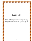 Đề tài “Phương pháp tổ chức dạy các dạng bài tập luyện từ và câu cho học sinh lớp 4”