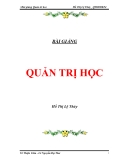 BÀI GIẢNG QUẢN TRỊ HỌC - Hồ Thị Lệ Thủy