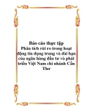 Báo cáo thực tập: “Phân tích rủi ro trong hoạt động tín dụng trung và dài hạn của ngân hàng đầu tư và phát triển Việt Nam chi nhánh Cần Thơ”