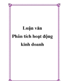 Đề tài “Phân tích hoạt động kinh doanh”