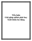 Giải pháp nhằm phát huy Xuất khẩu lao động