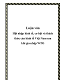 Luận văn: “Hội nhập kinh tế, cơ hội và thách thức của kinh tế Việt Nam sau khi gia nhập WTO”