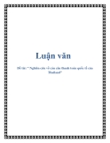 Luận văn : Nghiên cứu về cán cân thanh toán quốc tế của Thailand