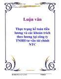 Luận văn:  Thực trạng kế toán tiền lương và các khoản trích theo lương tại công ty TNHH tư vấn tài chính NTC