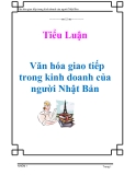 Tiểu luận: Văn hóa giao tiếp trong kinh doanh của người Nhật Bản