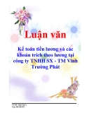 Luận văn: Kế toán tiền lương và các khoản trích theo lương tại công ty TNHH SX - TM Vĩnh Trường Phát