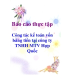 Báo cáo thực tập: Công tác kế toán vốn bằng tiền tại công ty TNHH MTV Hợp Quốc