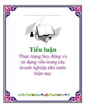 Tiểu luận: Thực trạng huy động và sử dụng vốn trong các doanh nghiệp nhà nước hiện nay