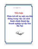 Tiểu luận: Phân tích đề án một cửa liên thông trong việc cải cách hành chính thành lập doanh nghiệp tại địa bàn Hà Nội