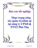 Báo cáo tốt nghiệp: Thực trạng công tác quản trị nhân sự tại công ty CPXD & PTNT Phú Thọ