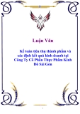 Luận văn: Kế toán tiêu thụ thành phẩm và xác định kết quả kinh doanh tại Công Ty Cổ Phần Thực Phẩm Kinh Đô Sài Gòn