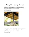 Trang trí nhà bằng màu sắc  