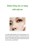 Dành riêng cho cô nàng mắt một mí 