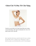 Giảm Cân Và Duy Trì Cân Nặng
