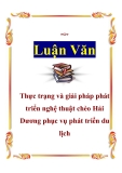 Luân văn: Thực trạng và giải pháp phát triển nghệ thuật chèo Hải Dương phục vụ phát triển du lịch