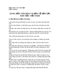 XUNG ĐỘT VĂN HÓA VÀ BẢO VỆ BẢN SẮC DÂN TỘC VIỆT NAM