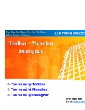 Lập trình windows - Toolbar Menubar Dialogbar