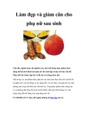 Làm đẹp và giảm cân cho phụ nữ sau sinh