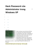 Hack Password của Administrator trong WindowsXP