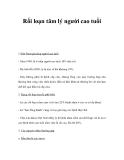 Rối loạn tâm lý người cao tuổi 