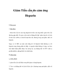 Giảm Tiểu cầu do cảm ứng Heparin 