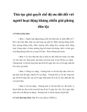 Thủ tục giải quyết chế độ ưu đãi đối với người hoạt động kháng chiến giải phóng dân tộc