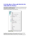 Cách dọn dẹp các Menu ngữ cảnh khi click chuột phải trên Windows