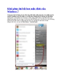 Khôi phục lại bộ font mặc định của Windows 7