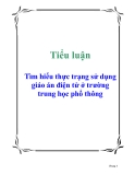 Tiểu luận: Tìm hiểu thực trạng sử dụng giáo án điện tử ở trường trung học phổ thông