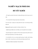 NGHẼN MẠCH PHỔI DO HUYẾT KHỐI 