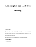 Làm sao phát hiện D.I.C trên lâm sàng? 