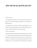 HÔN MÊ DO HẠ ĐƯỜNG HUYẾT 