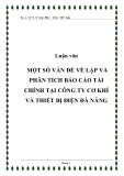 Luận văn: Một số vấn đề về lập luận và phân tích báo cáo tài chính tại công ty Cơ khí và thiết bị điện Đà Nẵng 