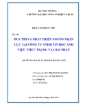 BÁO CÁO THỰC TẬP " DUY TRÌ VÀ PHÁT TRIỂN NGUỒN NHÂN LỰC TẠI CÔNG TY TNHH TIN HỌC ANH VIỆT- THỰC TRẠNG VÀ GIẢI PHÁP "