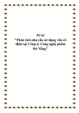 Đề tài "Phân tích nhu cầu sử dụng vốn cố định tại Công ty Công nghệ phẩm Đà Nẵng"