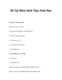 Dị Tật Bẩm Sinh Niệu Sinh Dục 