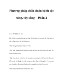 Phương pháp chẩn đoán bệnh cột sống, tủy sống – Phần 2 