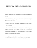 BỆNH HỌC THẬN - BÀNG QUANG 