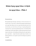 Khám bụng ngoại khoa và bệnh án ngoại khoa – Phần 2 
