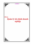 Đồ án - Quản lý tài chính doanh nghiệp